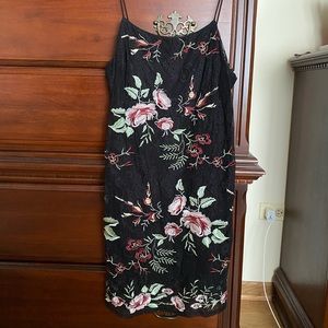 Straps Floral Mini Dress